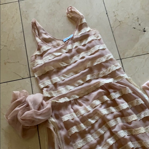 Blumarine silk antique lace rose 🌹 dress 42 - Picture 4 of 7